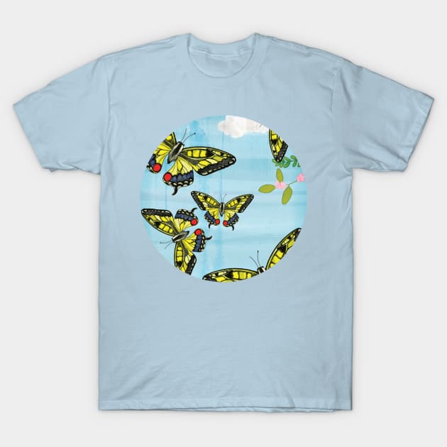 Butterflies T-Shirt by KatherineBlowerDesigns